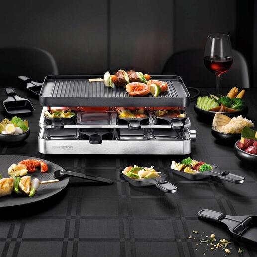 Kombi-Raclette RC 1400 mit verschiedenen Gemüsesorten auf dem Tisch.
