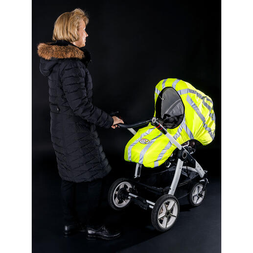Kinderwagen-Warnweste Besser sichtbar in der Dunkelheit: Der reflektierende Schutzbezug für den Kinderwagen.