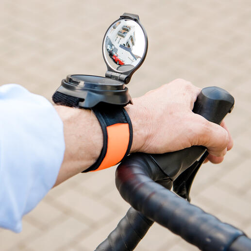 Fahrrad-Armband-Set Der Fahrrad-Rückspiegel fürs Handgelenk. Mit dem Plus an Sicherheit durch LED-Stand- und Blinklicht.