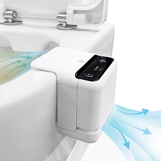 Nahezu lautlos saugt AirCube die Luft aus dem WC-Becken ab und neutralisiert die Geruchsmoleküle – für ein natürlich frisches Raumklima.