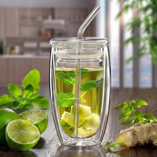 Mundgeblasenes Thermoglas mit Lemongrass und Limette