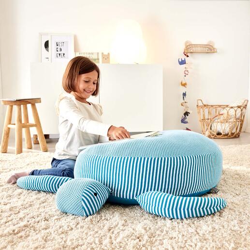 Kuschel-/Sitzschildkröte Umjubelter Neuzugang im Kinderzimmer: die kuschelige Riesenschildkröte zum Sitzen, Spielen, Schmusen.