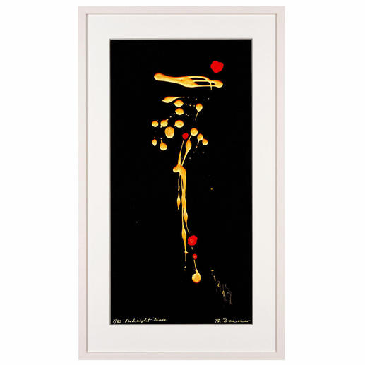 „Midnight Dance, gold“, gerahmt 49 x 84 cm.