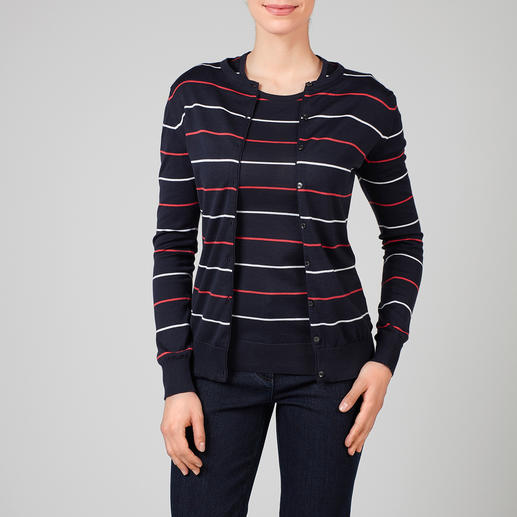 Smedley Ringel-Twinset, Navy/Rot/Weiß Smedley Ringel-Twinset, Navy/Rot/Weiß