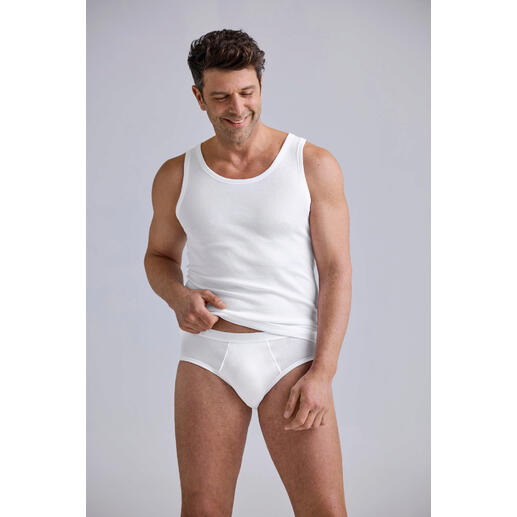 Herren-Unterwäsche von Hanro, weißes Tanktop und Slips