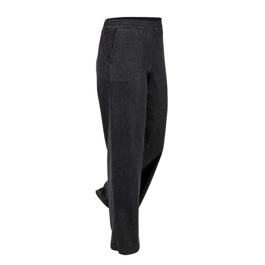 Die modischen Wide-leg-Jeans in komfortabler Schlupffform und aus softem Dark Denim. So bequem, natürlich, vielseitig, edel und altersunabhängig. Von Neu Nomads.