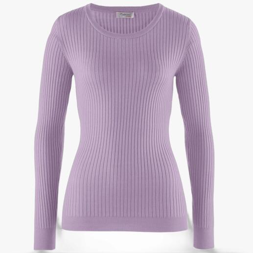 Der edle Sommer-Pullover in der Trendfarbe Lavendel. Made in Ireland von Carbery. Sanft und weich dank Seide. Unvergleichlich bequem und formstabil dank Rippen-Stretch.