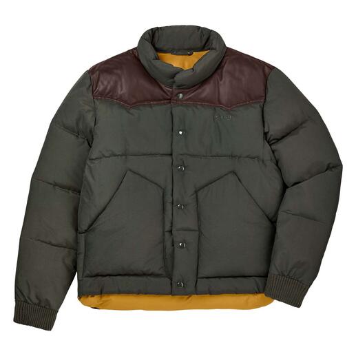 Die warme Outdoor-Jacke mit Kalbsleder-Schulterbesätzen. Von US-Rangern empfohlen. Vom New Yorker Kultlabel Schott NYC.