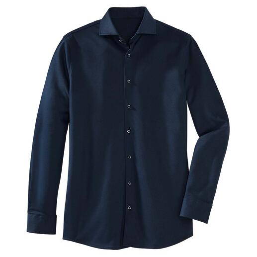 Das luxuriöse und bequeme unter den aktuellen Jersey-Hemden. Langstapelige Supima®-Baumwolle. Doppelte Merzerisierung. 
