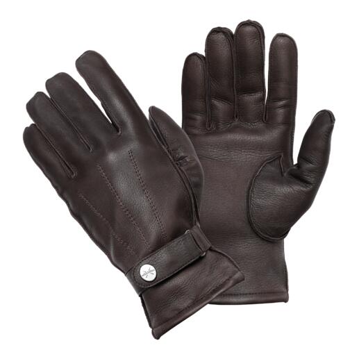 Die Handschuhe aus seltenem Hirschleder: handgefertigt mit wärmendem Woll-Futter. Viel weicher – aber nicht empfindlicher.