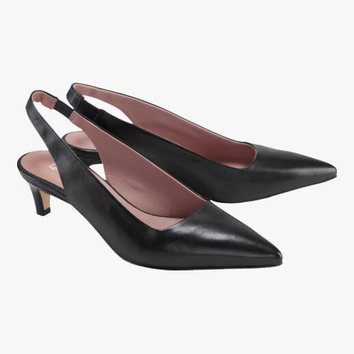 Die handgefertigten Sling-Pumps aus zartem Lammnappa.  Zeitlos modisch und vielseitig. Von Lorena Paggi, made in Italy. 