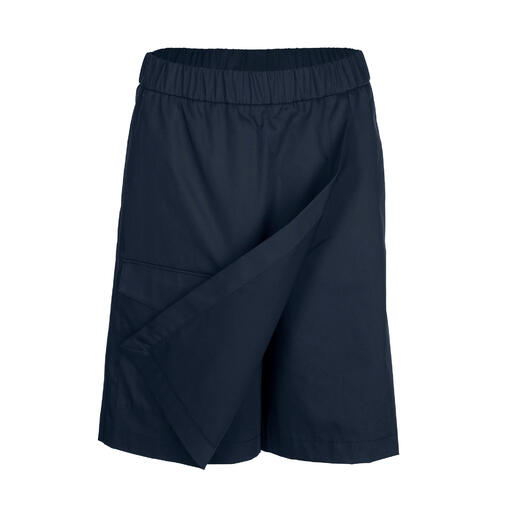 Gardeur Cargo-Bermudas-Rock in Dunkelblau mit asymmetrischem Design.