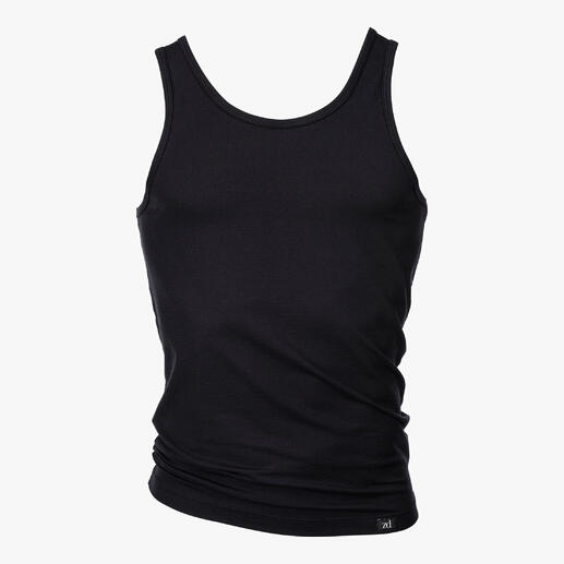 Schwarzes Unterhemd aus Soja für Herren, Größe 46/48.