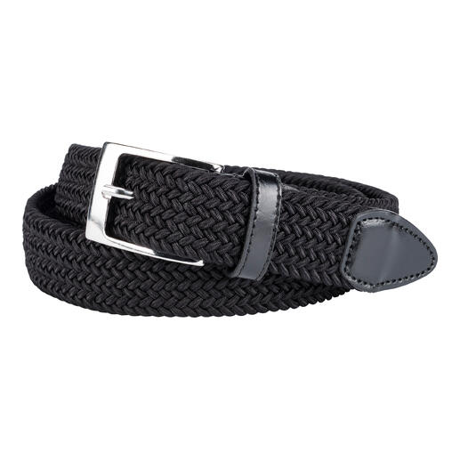 Dunkelblauer elastischer Gürtel mit silberner Schnalle