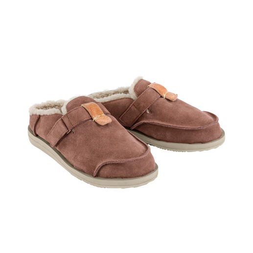 Satorisan Soft-Clogs paar, braunes Leder mit Futter.