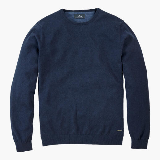 Navy Feinstrick Longsleeve mit Rundhalsausschnitt, Größe 46