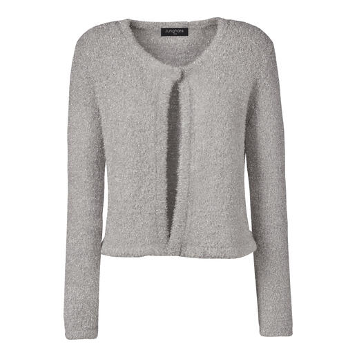 Grauer Metallic-Bolero aus weichem Material