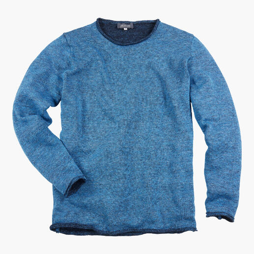 Seldom Doubleface-Pullover in Blau mit strukturiertem Gewebe.