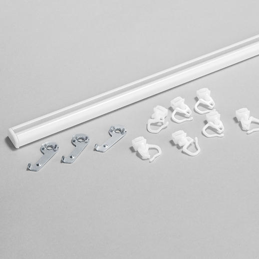 Das weiß eloxierte Metall wirkt edler als einfache Plastikschienen. Lieferung inkl. Schnellspanner und Gleiter. Das weiß eloxierte Metall wirkt edler als einfache Plastikschienen. Lieferung inkl. Schnellspanner und Gleiter.