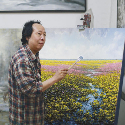 Pei Lian Zhi in seinem Atelier. Pei Lian Zhi in seinem Atelier.