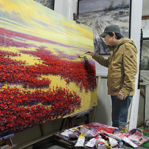 Pei Lian Zhi in seinem Atelier.