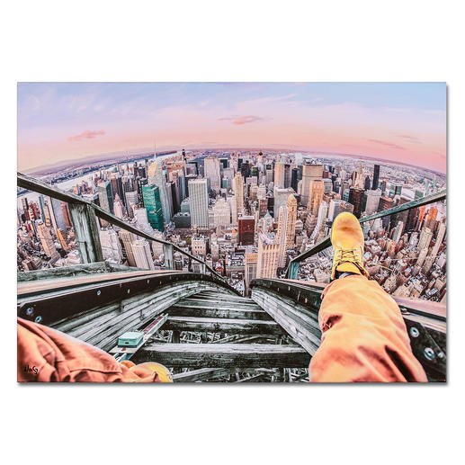 Robert Jahns – Rollercoaster above New York Robert Jahns: Einer der populärsten Instagram-Stars.
40.000 Likes über Nacht. Rollercoaster above New York –  jetzt als Leinwand-Edition exklusiv bei Pro-Idee. Maße: 100 x 70 cm
