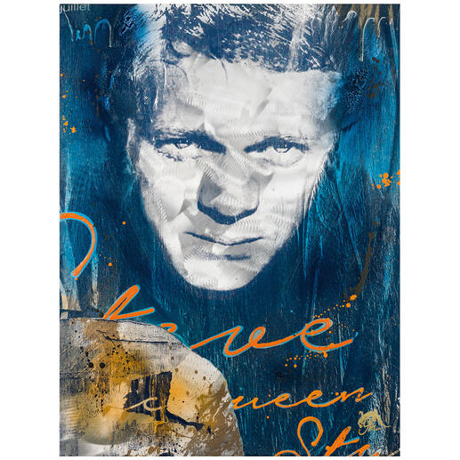 Devin Miles – Steve Cool Devin Miles: Der Star der deutschen „Modern Pop-Art“. Unikatserie aus Malerei, Siebdruck und Airbrush auf gebürstetem Aluminium. 100 % Handarbeit. Maße: 60 x 80 cm