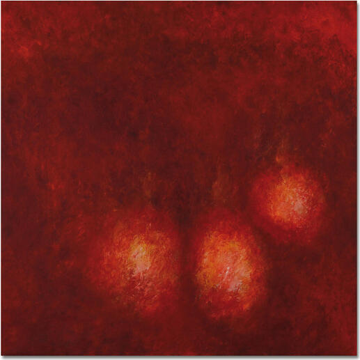 Abstrakte rot-orange Farbkomposition auf rotem Hintergrund.