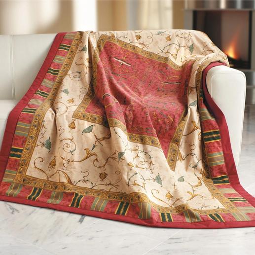 Granfoulard®-Textilien „Oplontis“ Traumschön als prachtvolles Plaid und dekorative Tischwäsche.