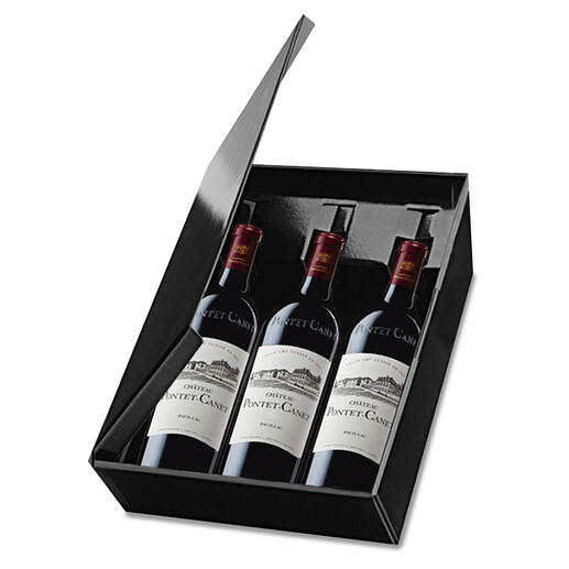 3er-Lackkarton Weine des Pro-Idee Weinkellers stilvoll verschenken - im eleganten Lackkarton.