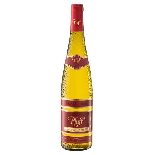 Pfaff Gewürztraminer 2018, La Cave des Vignerons de Pfaffenheim, Alsace, Frankreich Gewürztraminer, die Spezialität vom wohl höchstbewerteten Weinproduzenten aus dem Elsass.
