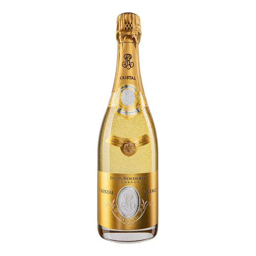 Flasche Champagne Louis Roederer Cristal 2014, exquisit und elegant.