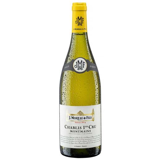 Chablis 1er Cru Montmains 2020, J. Moreau & Fils, Burgund, Frankreich Unsere beste Empfehlung für alle Freunde großer, klassischer Chablis.