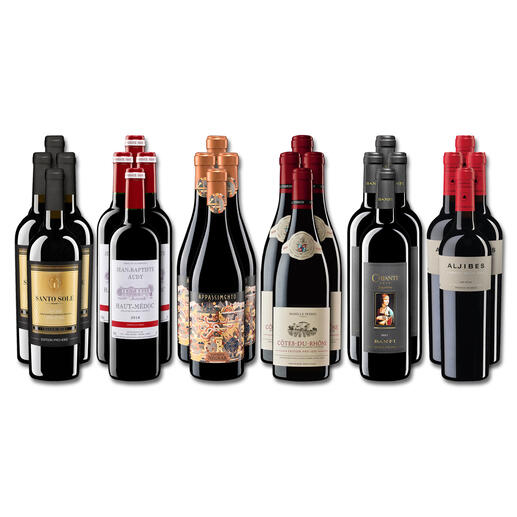 Weinsammlung - Die kleine Rotwein-Sammlung Hochsommer 2023, 24 Flaschen Wenn Sie einen kleinen, gut gewählten Weinvorrat anlegen möchten, ist dies jetzt besonders leicht.