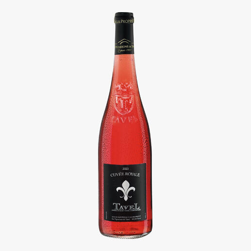 Tavel Rosé ­Cuvée ­Royale 2023, ­Cave de ­Tavel, ­Rhône, Frankreich Wächst auf dem gleichen Boden wie der berühmte Châteauneuf-du-­Pape.