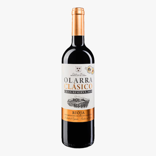 Olarra Clássico Gran Reserva 2018, Olarra, Spanien 
            „Best of Show“: Verkostungssieger unter 93 Rioja Gran Reservas. (Mundus Vini)*
            *mundusvini.com, Mundus Vini Spring Tasting 2023
        