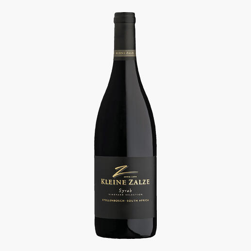 Flasche Kleine Zalze Syrah, 2021, mit klassischem Design.