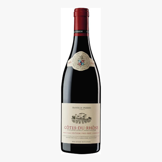 Côtes du Rhône EDITION PRO-IDEE, Perrin, Rhône, Frankreich Er macht Weine mit 100 Parker-Punkten. Und diesen Côtes du Rhône – exklusiv für die EDITION PRO-IDEE.