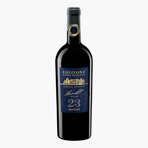 Flasche Edizione No. 23, Cinque Autoctoni auf weißem Hintergrund