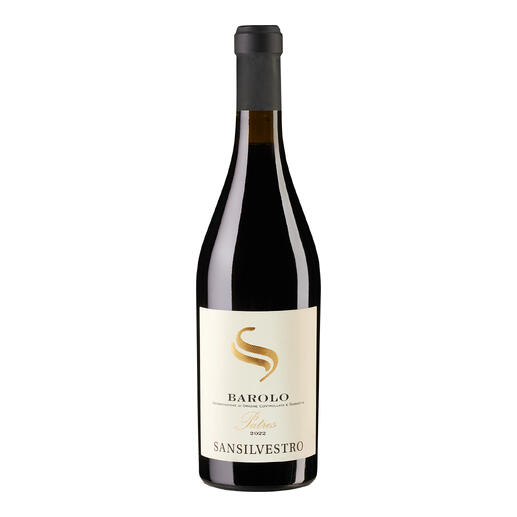 Flasche Barolo Patres 2022 aus Piemont, Italien, mit eleganter Etikettgestaltung.