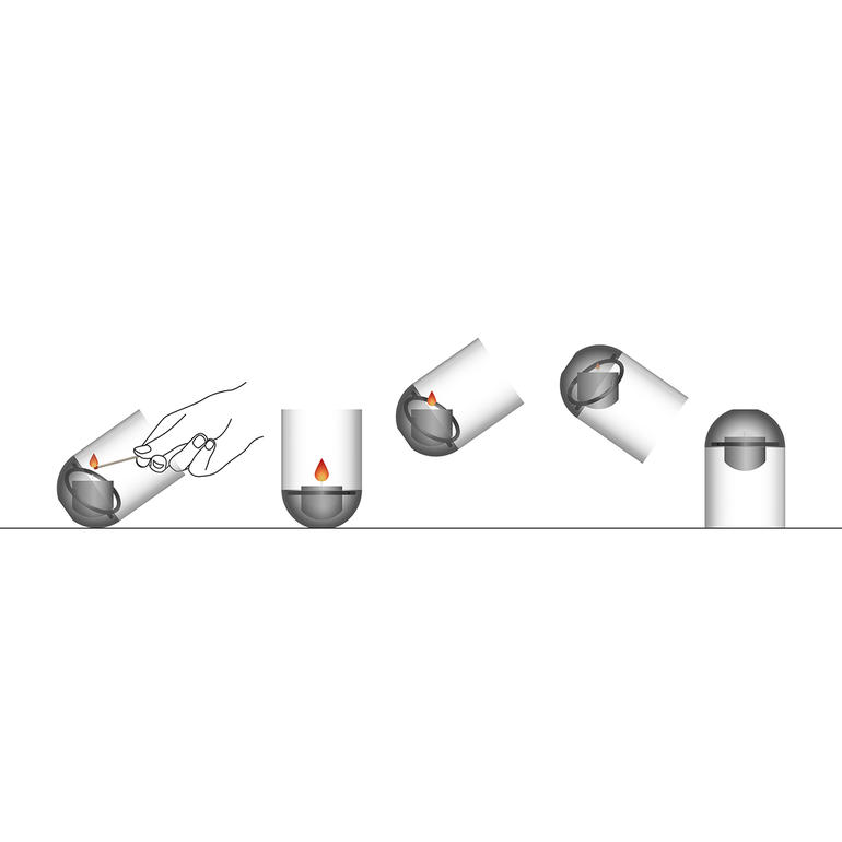 Anweisungen zur Verwendung des Gravity Candle Windlichts