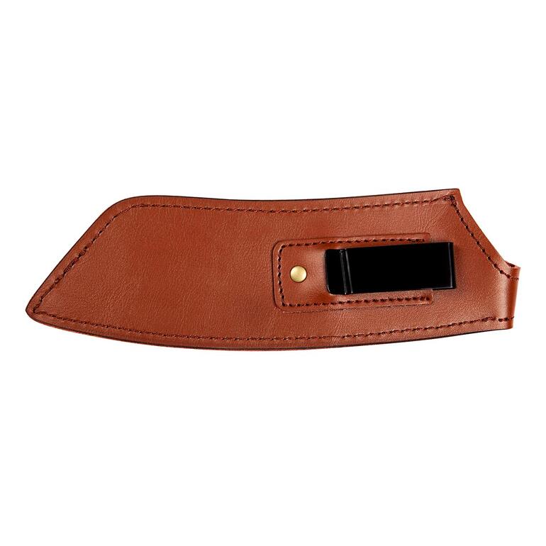 SteakChamp BBQ Pro Lederholster, Rückansicht mit Clipsband.