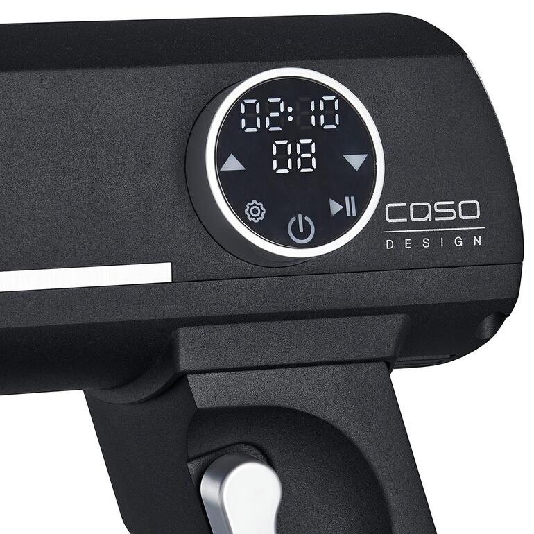 Display der Küchenmaschine Caso KM 1.800 mit Bedienelementen.
