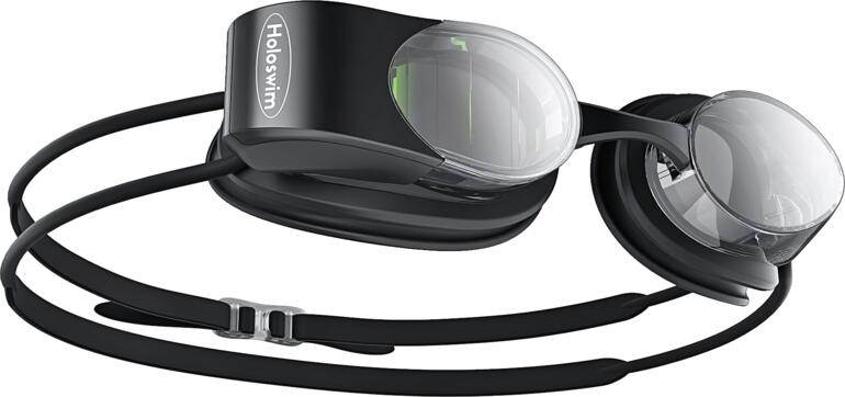 Alle wichtigen Trainingsdaten haben Sie direkt vor Augen – klar ablesbar vom transparenten holografischen OLED-Display. Holoswim 2 Schwimmbrille in Schwarz mit transparenten Gläsern.