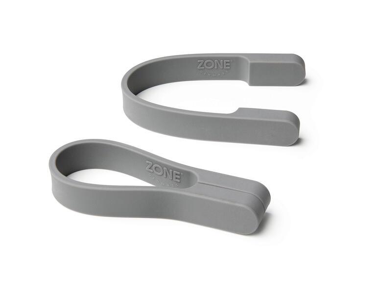 Zwei magnetische Handtuchhalter in grau.