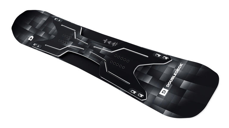 Doubledeck®-Snowboard Ansicht von einem Doubledeck®-Snowboard auf weißem Hintergrund.