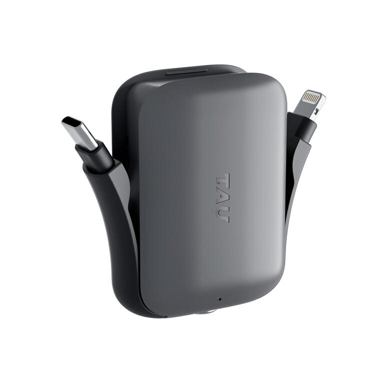 3-in-1 Mini-Powerbank 2.0 mit ausziehbaren Kabeln.