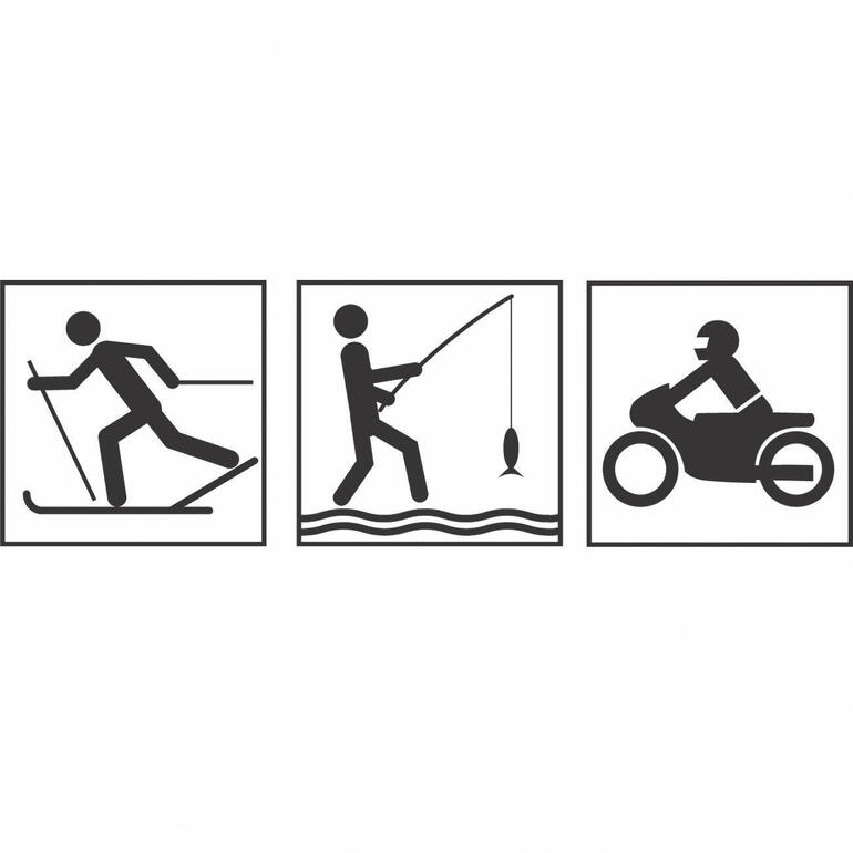 Piktogramme für beheizte Innen-Handschuhe beim Sport