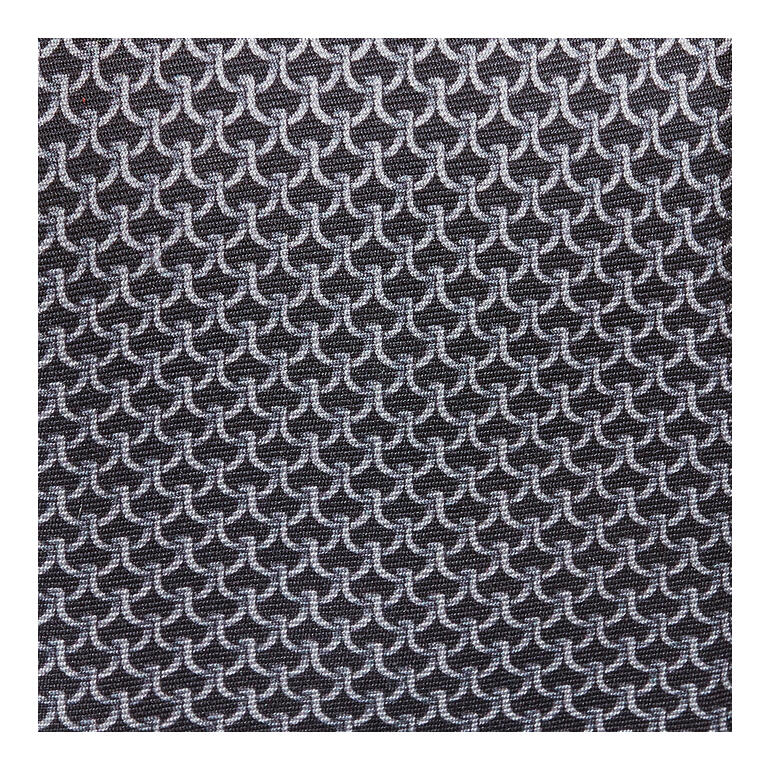 Ascot Seidenkrawatte mit Kettendessin in schwarz/weiß, Musterdetails.