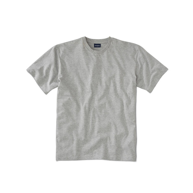 155 g-Ragman T-Shirt in grau-meliert mit rundem Ausschnitt